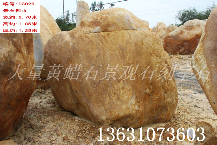 廣東英德·園林景觀黃蠟石刻字石
